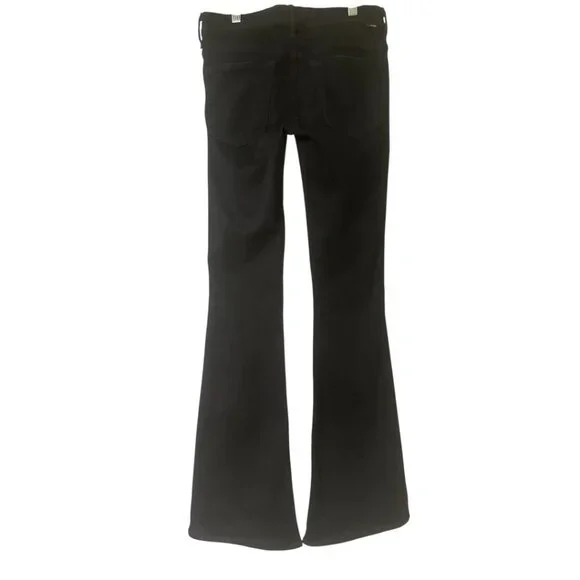 Mother The Cruiser Flare Jeans In Not Guilty Size 27 Stretch Black Denim - Picture 6 of 13